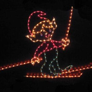 6' Elf Skiing Holiday Light Display
