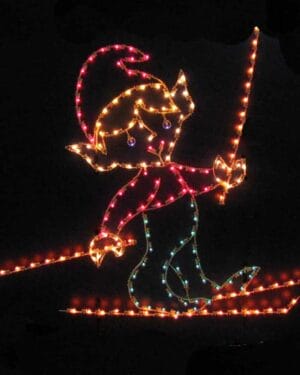 6' Elf Skiing Holiday Light Display
