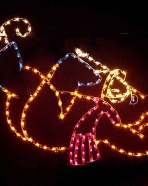 6' Falling Bear With Skates Holiday Light Display
