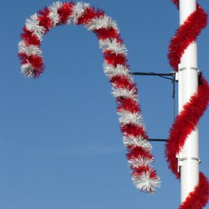 6' Garland Candy Cane Holiday Light Display