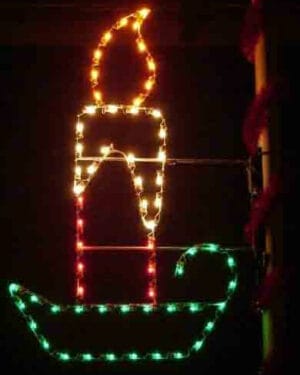 6' Abstract Candle Pole Mount Holiday Light Display