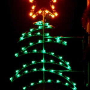 6' Silhouette Abstract Zig Zag Tree