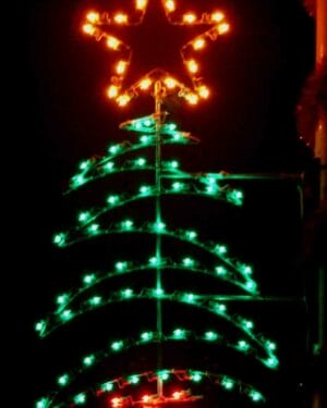 6' Silhouette Abstract Zig Zag Tree