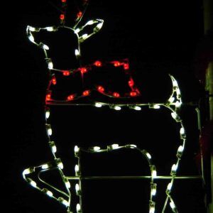6' Silhouette Deer With Scarf Holiday Light Display