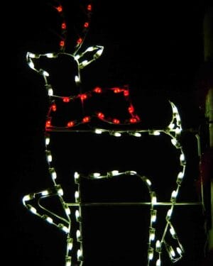 6' Silhouette Deer With Scarf Holiday Light Display