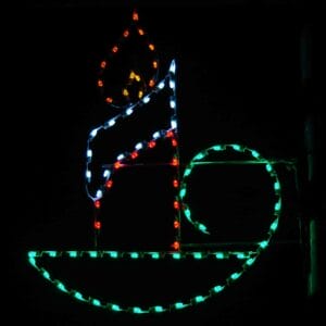 6' Designer Candle Pole Mount Holiday Light Display