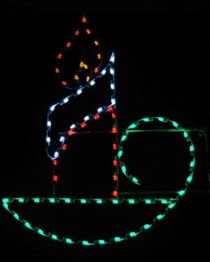 6' Designer Candle Pole Mount Holiday Light Display