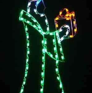 6' Teal King With Box Holiday Light Display