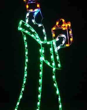 6' Teal King With Box Holiday Light Display