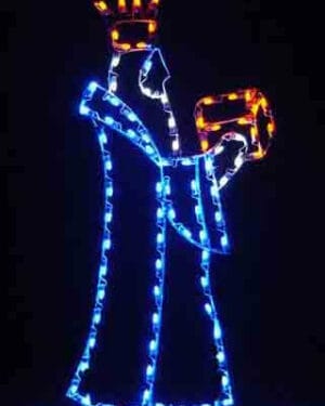6' Blue King With Chest Holiday Light Display