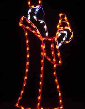 6' Pink King With Jar Holiday Light Display