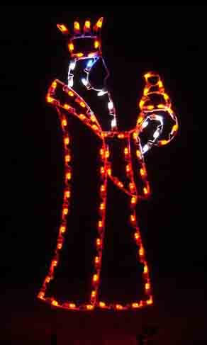 6' Pink King With Jar Holiday Light Display