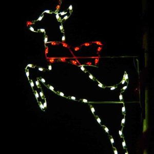 6' Silhouette Leaping Deer With Scarf Holiday Light Display