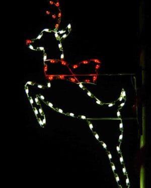 6' Silhouette Leaping Deer With Scarf Holiday Light Display
