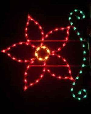 6' Poinsettia With Enhancer Pole Mount Holiday Light Display