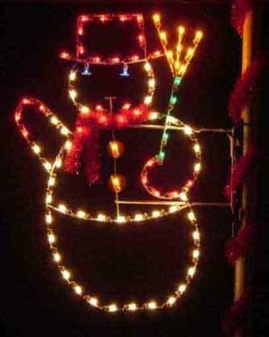 6' Snowman With Broom Pole Mount Holiday Light Display