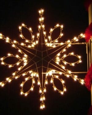 6' Silhouette Teardrop Snowflake Holiday Light Display