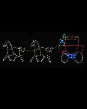 6' Horses And Carriage Holiday Light Display