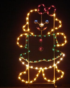 6' Gingerbread Girl Holiday Light Display