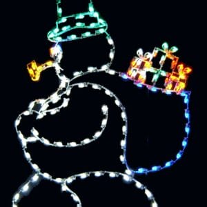6' Snowman With Bag Holiday Light Display