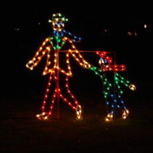6.5' Man With Boy Skater Holiday Light Display