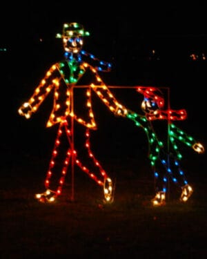 6.5' Man With Boy Skater Holiday Light Display
