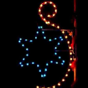 6.5' Silhouette Star With Scroll Holiday Light Display