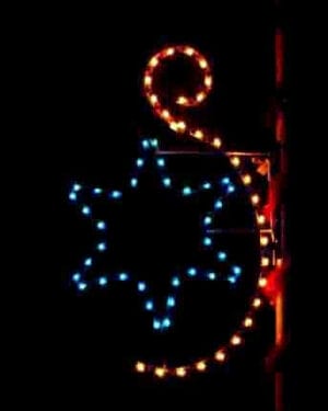 6.5' Silhouette Star With Scroll Holiday Light Display