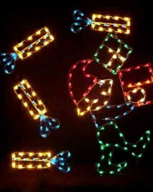 7' Elf With Animated Packages Holiday Light Display