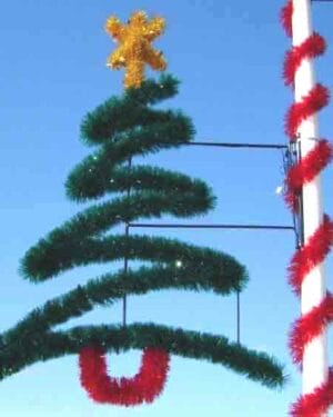 7' Garland Zig Zag Tree Pole Mount Holiday Light Display