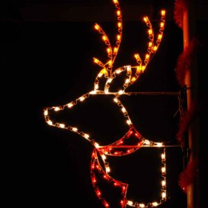 7' Silhouette Deer Head Holiday Light Display