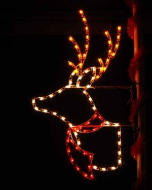 7' Silhouette Deer Head Holiday Light Display
