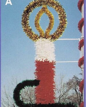 7.5' Garland Candle Pole Mount Holiday Light Display