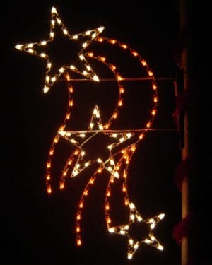 8' Silhouette Falling Stars Holiday Light Display