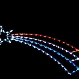 8' Silhouette Patriotic Shooting Star Holiday Light Display