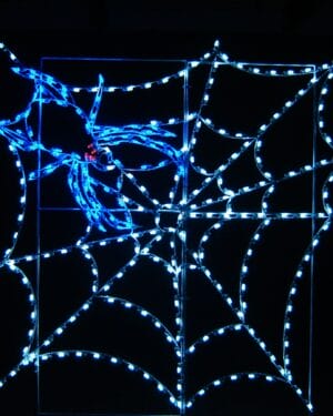 8' Spider And Web Halloween Light Display