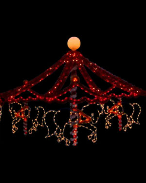 12' Five Horse Carousel Holiday Light Display