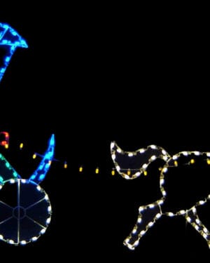 7' Horse And Buggy Holiday Light Display