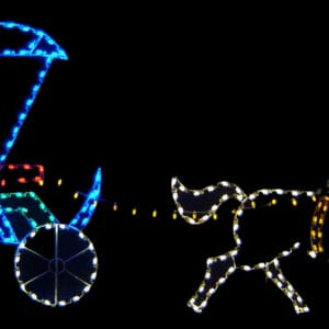 7' Animated Horse And Buggy Holiday Light Display