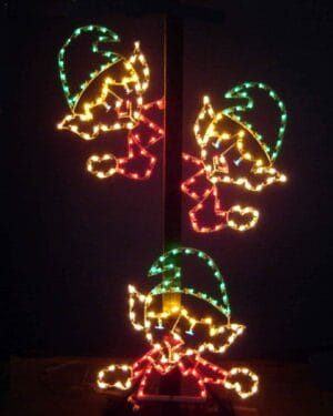 4' Animated Peeker Elves Holiday Light Display