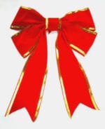 30 Inch Red Velvet With Gold Trim Christmas Bow