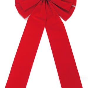 14" OUTDOOR RED VELVET CHRISTMAS BOW