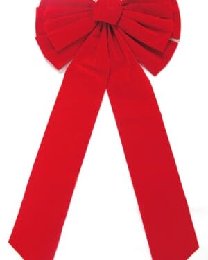 14" OUTDOOR RED VELVET CHRISTMAS BOW