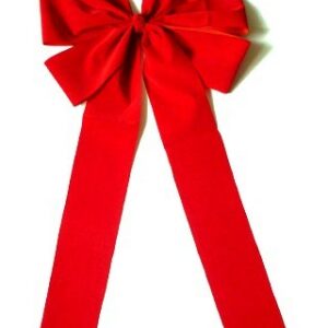 12" OUTDOOR RED VELVET CHRISTMAS BOW