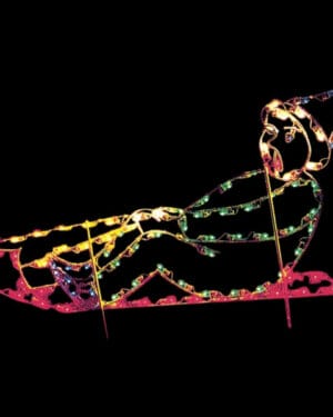 3' Boy On Sled Holiday Light Display