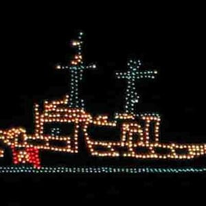 11' Battleship Holiday Light Display