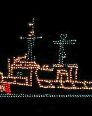 11' Battleship Holiday Light Display