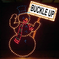 SNOWMAN WITH BUCKLE UP SIGN (ANIMATED)