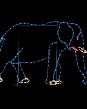 8' Bull Elephant Holiday Light Display