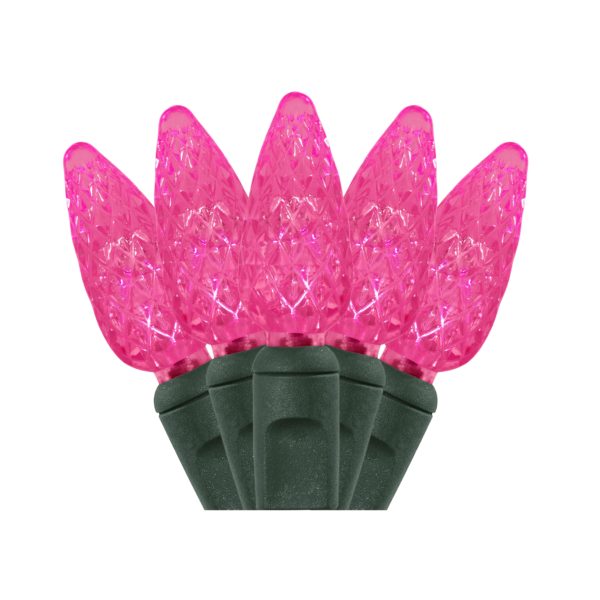 C6 50 LIGHT LED PINK CHRISTMAS LIGHTS Creative Displays